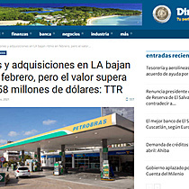 Fusiones y adquisiciones en LA bajan ritmo en febrero, pero el valor supera los 13.958 millones de dlares: TTR